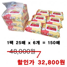 아임슬리핑 물걸레 청소포 25매 고급형 6개x1팩/2팩입/BOX